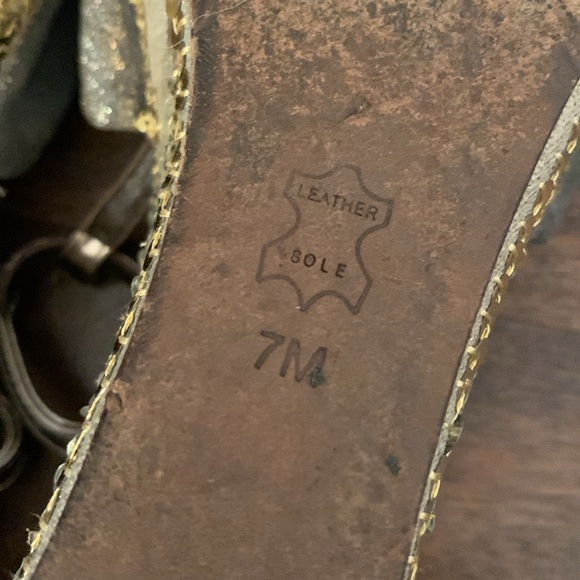 Tory Burch Sequin Wedge Heels Size 7 - Picture 8 of 8